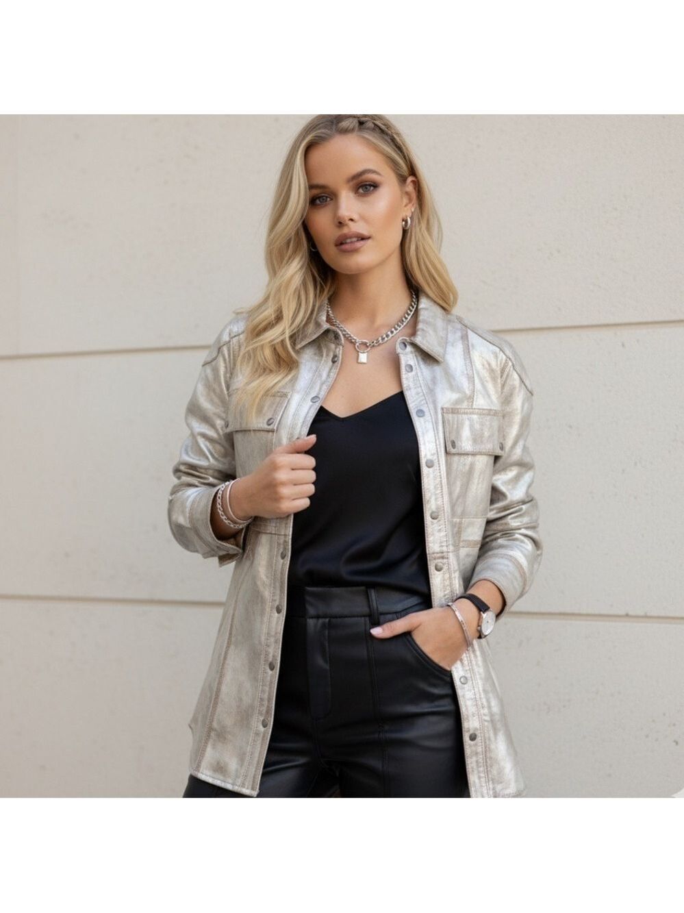 Nicholas K for Free People Metallic Seth Shirt
